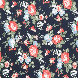 Dwell - Floral Cottage Navy 108" Backing