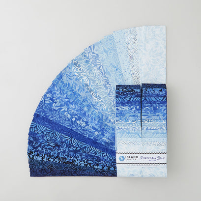 Porcelain Blue Batiks Strips