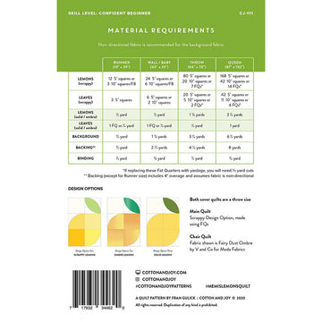 Memi's Lemons Quilt Pattern Alternative View #1