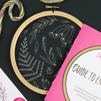 Black Wildwood Embroidery Kit