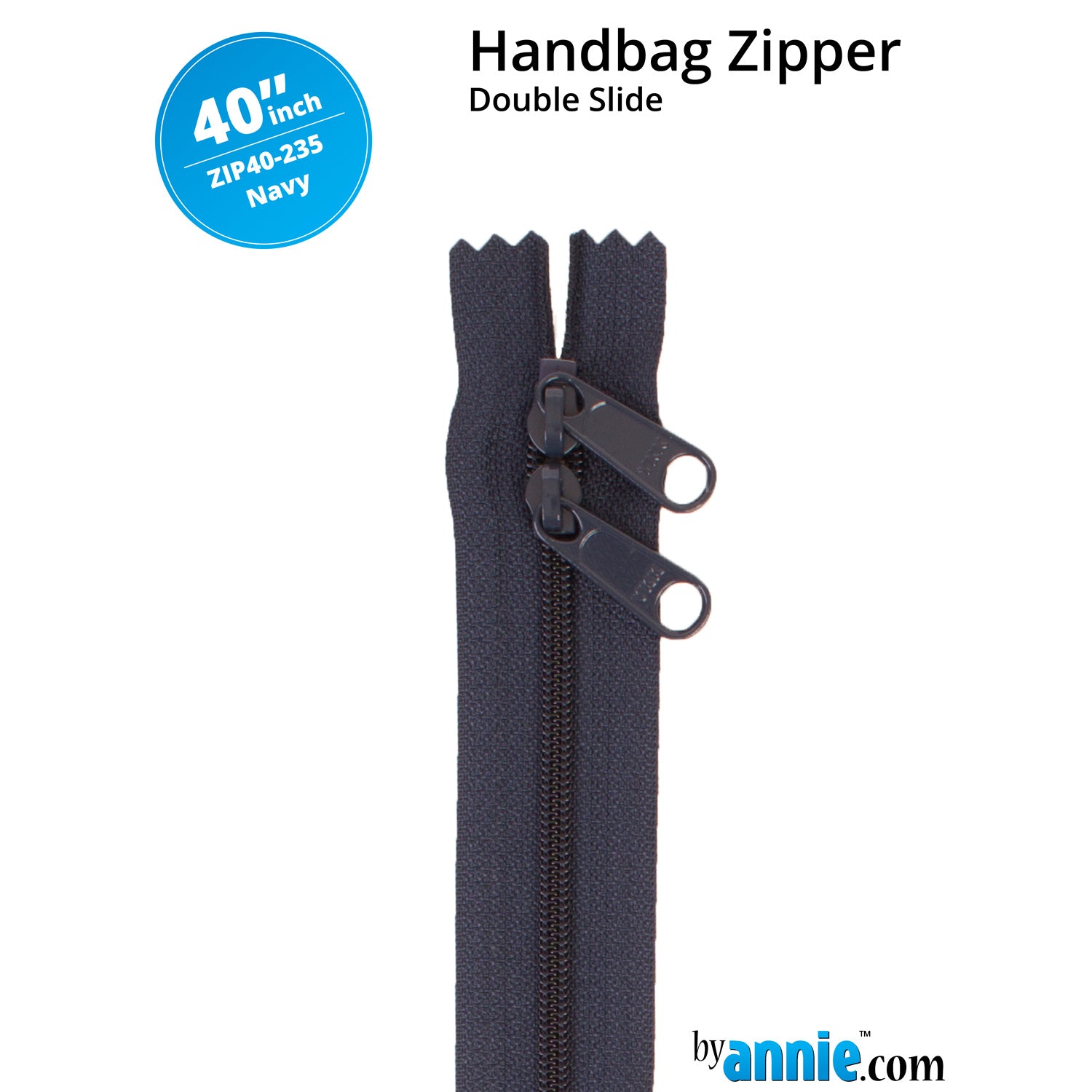 ByAnnie 40" Double Slide Zipper Navy
