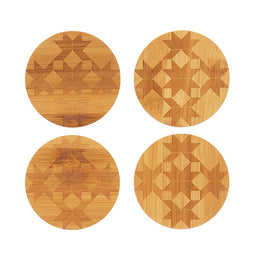 Stars & Cubes Round Coaster 4pc Set Primary Image