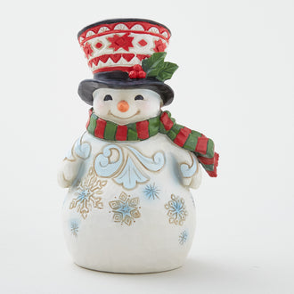 Jim Shore Heartwood Creek Pint Size Snowman with Large Hat Figurine