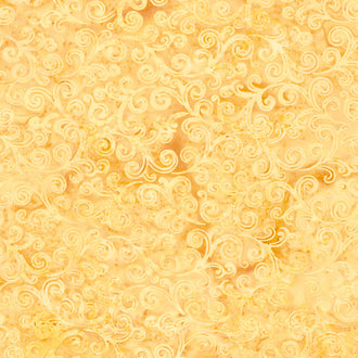 Kings Castle Batiks - Swirl Yellow Amber Yardage