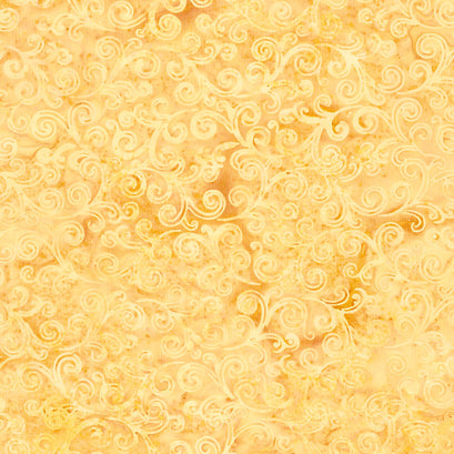 Kings Castle Batiks - Swirl Yellow Amber Yardage