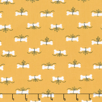 Furry and Bright - Bones Yellow Yardage