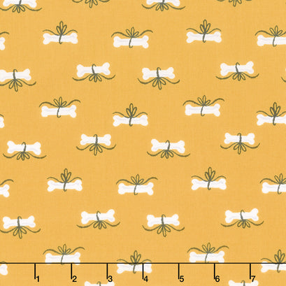 Furry and Bright - Bones Yellow Yardage
