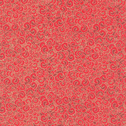 Holiday Blenders - Packed Metallic Scrolls Red Metallic Yardage
