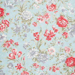 Collection for a Cause: Etchings - Bold Blossoms Aqua Yardage Primary Image