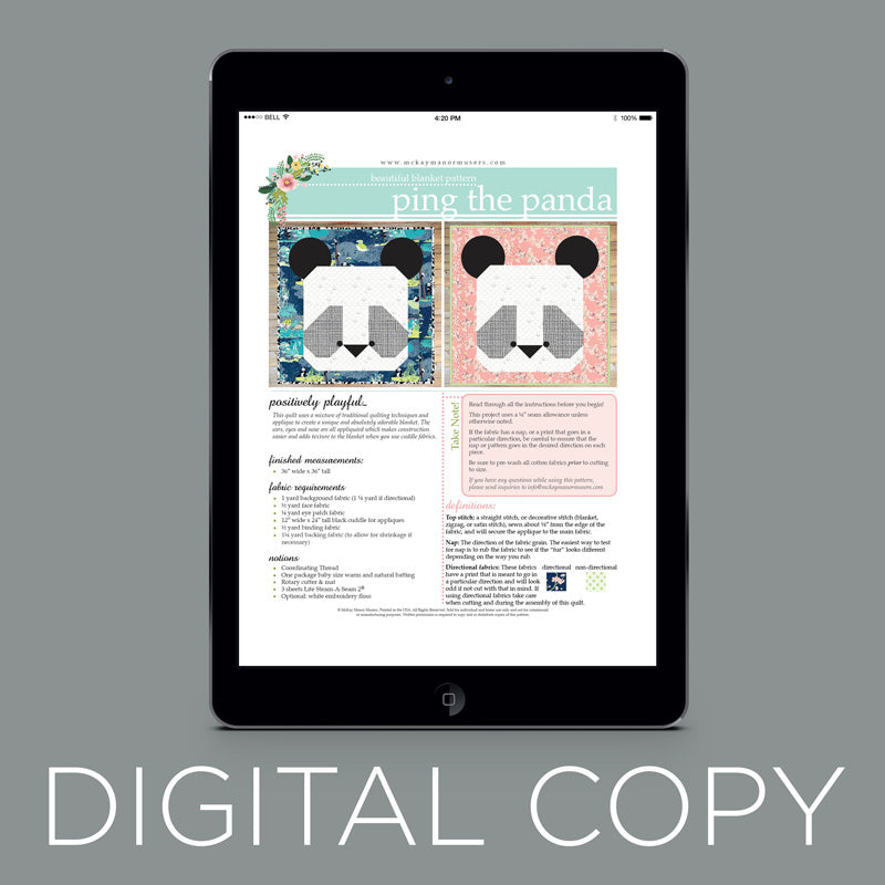 Digital Download - Ping the Panda Quilt Pattern Primary Image