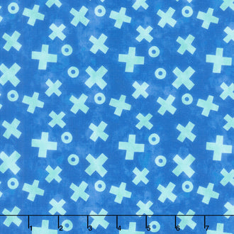 ABC's Of Color - X's & O's Blue Yardage