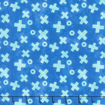 ABC's Of Color - X's & O's Blue Yardage