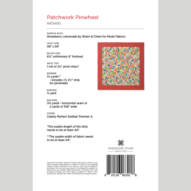 Digital Download - Patchwork Pinwheel Quilt Pattern by Missouri Star Alternative View #1