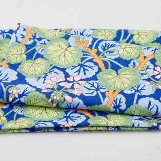 Kaffe Fassett Collective - February 2023 Climbing Geraniums Blue 2 Yard Cut