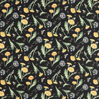 Beecroft - Dandelion Toss Charcoal Multi Yardage
