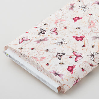 Secret Garden - Natural Butterflies 10 Yard Bolt