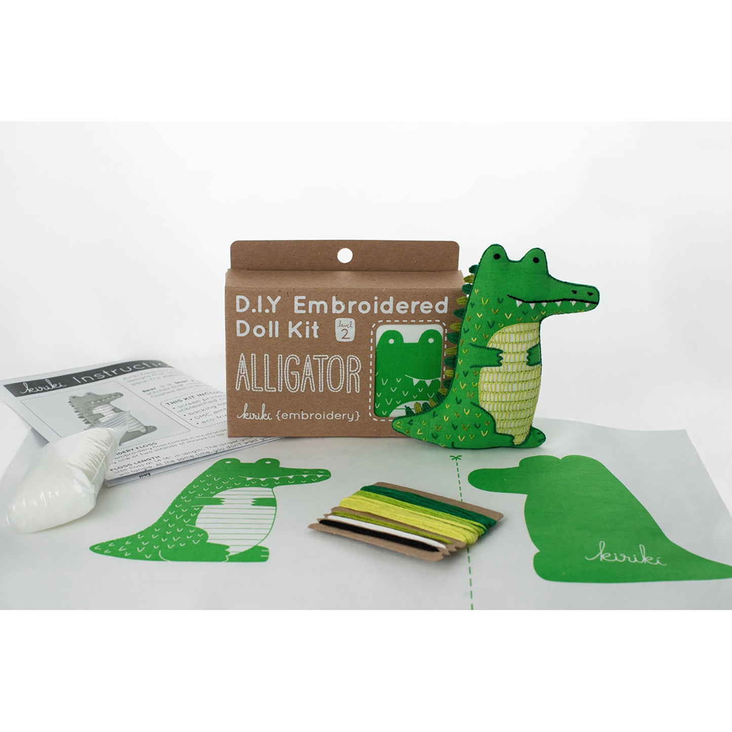 D.I.Y. Embroidered Doll Kit - Alligator Alternative View #2