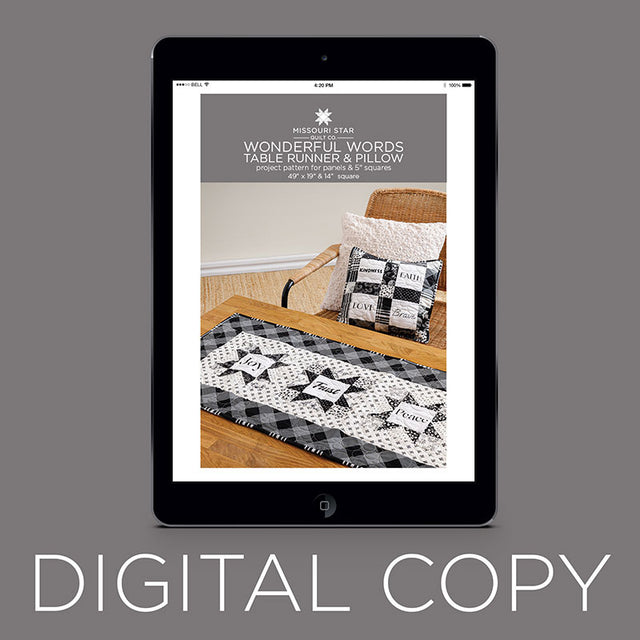 Digital Download - Wonderful Words Table Runner & Pillow Pattern by Missouri Star Primary Image