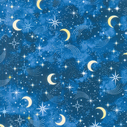 I Love You to the Moon & Back - Moons & Shooting Stars Navy Yardage