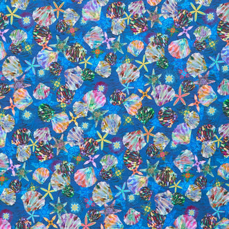 Oceanica - Shells Navy Yardage