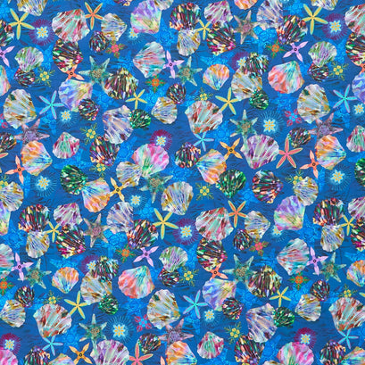 Oceanica - Shells Navy Yardage