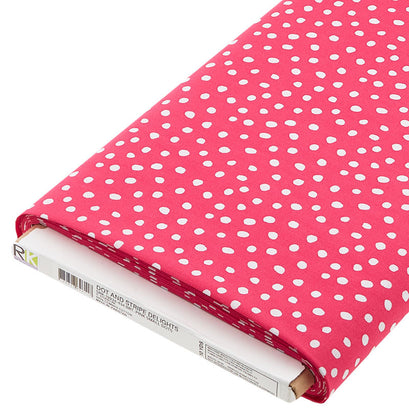 Dot and Stripe Delights - Bright Pink Small Dots 10 Yard Bolt