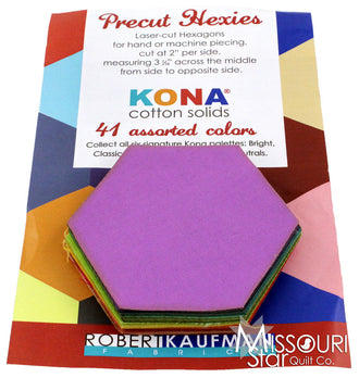Kona Cotton - Bright Hexie Cuts