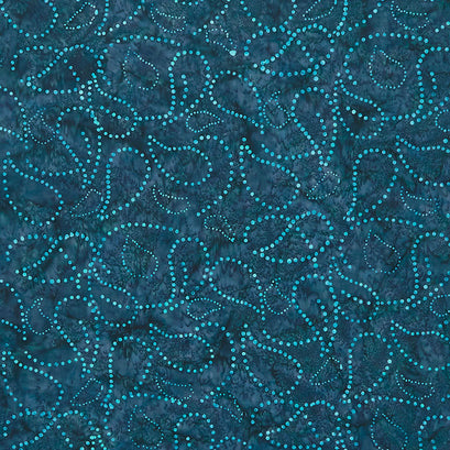 Paisley Got Mod Batiks - Paisley Dots Teal Ravine Yardage