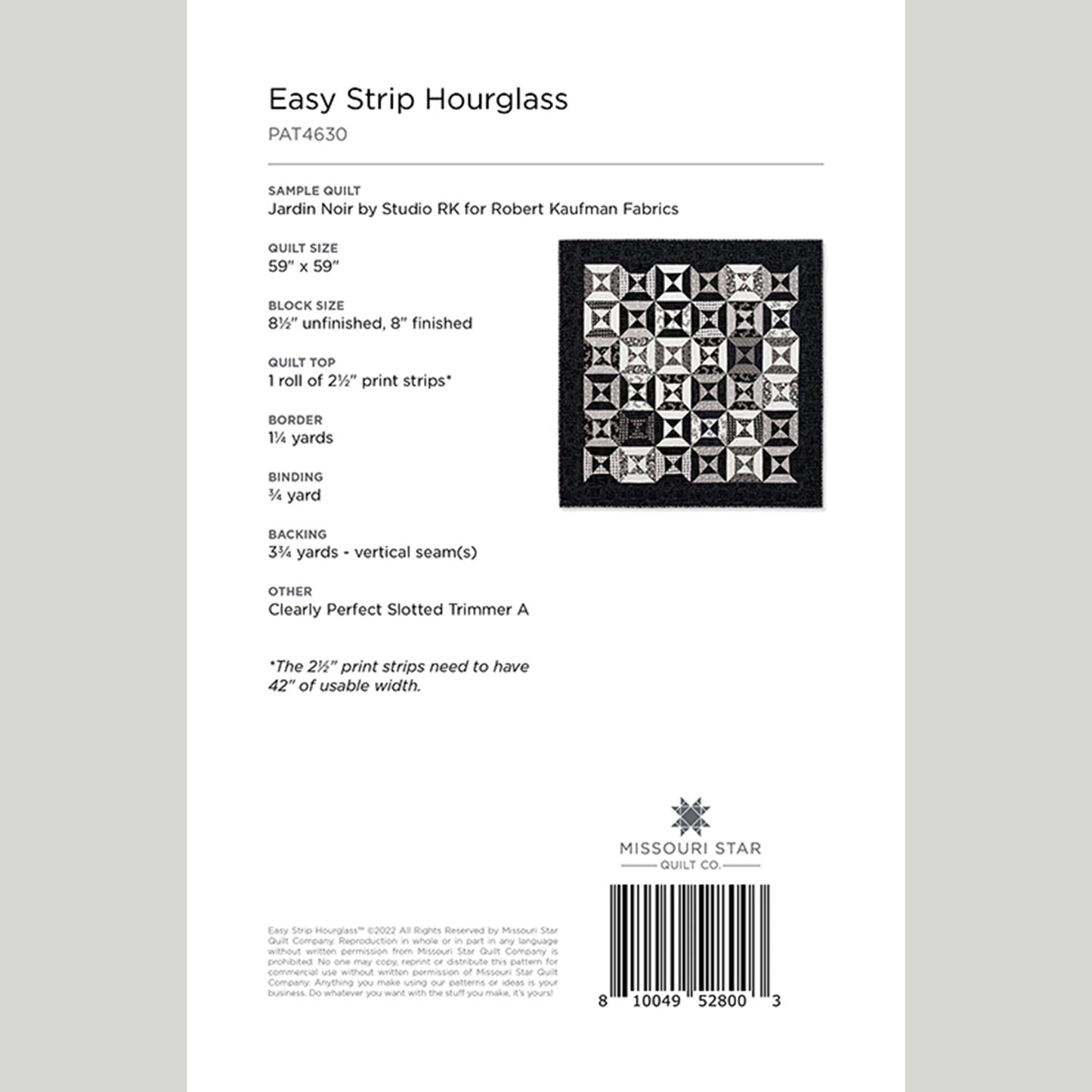 Digital Download - Easy Strip Hourglass Quilt Pattern by Missouri Star Alternative View #1
