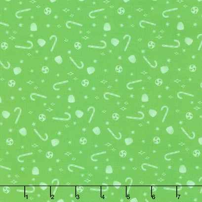 Merry Kitchmas - Candies Green Yardage