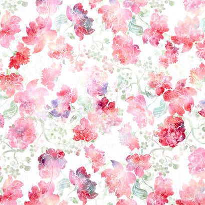 Ethereal - Large Floral Red Yardage