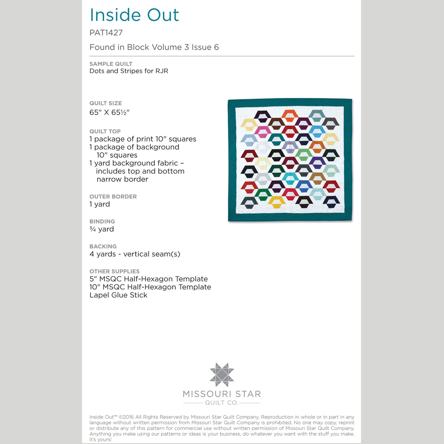 Digital Download - Inside Out Quilt Pattern by Missouri Star Alternative View #1