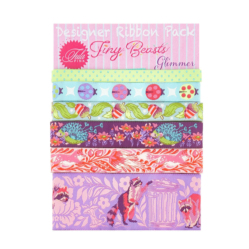 Tula Pink Tiny Beasts Designer Ribbon Pack - Glimmer Primary Image