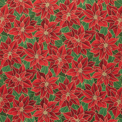 Holiday Flourish Holiday - Poinsettia Holiday Metallic Yardage