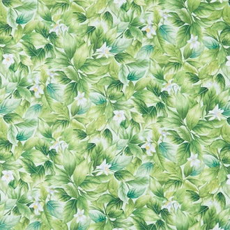 Lemon Bouquet - Packed Lemon Leaves Green Digitally Printed Yardage