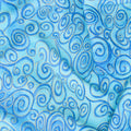 Wings of Gold - Swirly Scrolls Blue Metallic Yardage Alternative View #1
