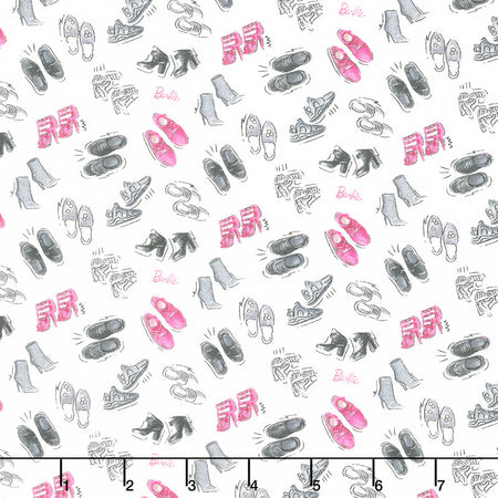Barbie Cotton Fabric by the Yard Barbie Girl Shoes Lilac 