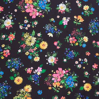 Joyful Meadows - Bouquets Black Yardage