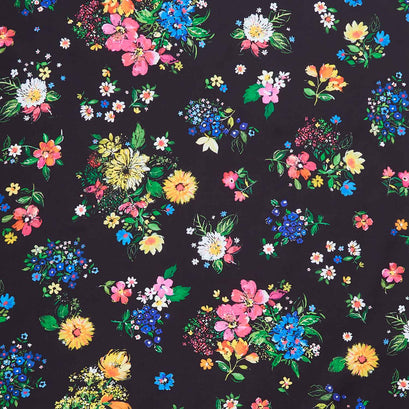Joyful Meadows - Bouquets Black Yardage
