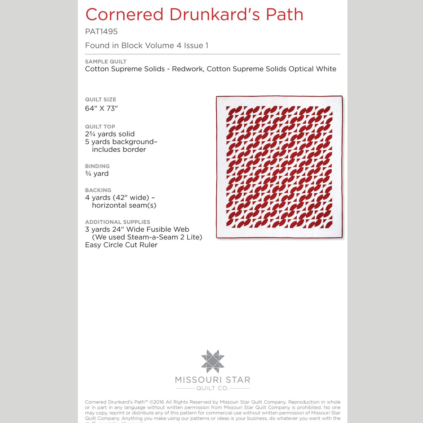 Digital Download - Cornered Drunkards Path Quilt Pattern by Missouri Star Alternative View #1