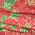 Merry Manor Metallic - Poinsettia Crimson Yardage Alternative View #1