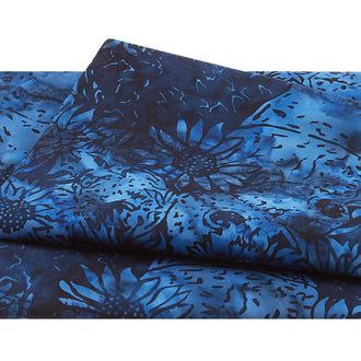 Luscious Batiks - Vase w/Sunflowers Blue Storm 2 Yard Cut