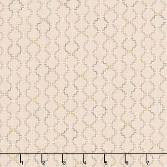 Sunwashed Romance 108" - Stair Step Geometric Tan Yardage