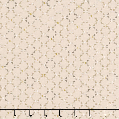 Sunwashed Romance 108" - Stair Step Geometric Tan Yardage