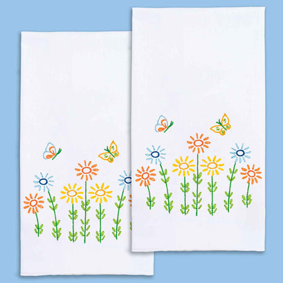 Field of Flowers Embroidery Hand Towel Set