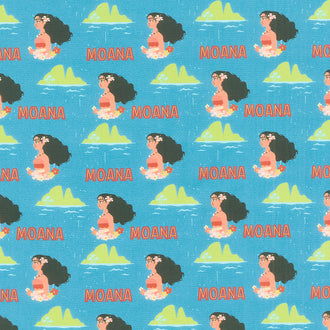 Moana - Daughter of the Sea Blue Yardage