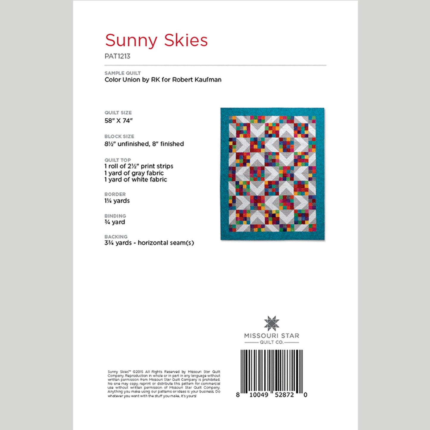 Digital Download - Sunny Skies Pattern by Missouri Star Alternative View #1