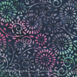 Bonfire Batiks - Floral Night Sky Yardage