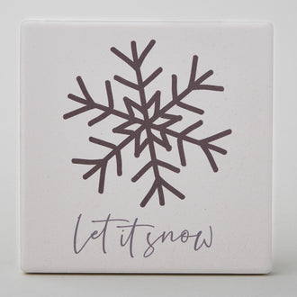 Let It Snow Ceramic Coaster