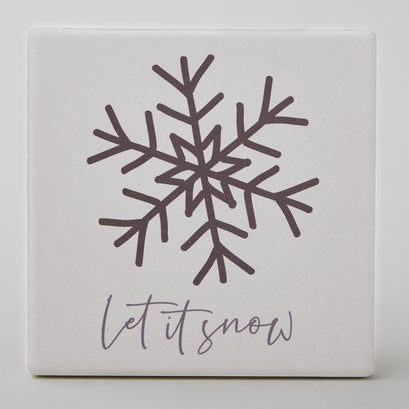 Let It Snow Ceramic Coaster